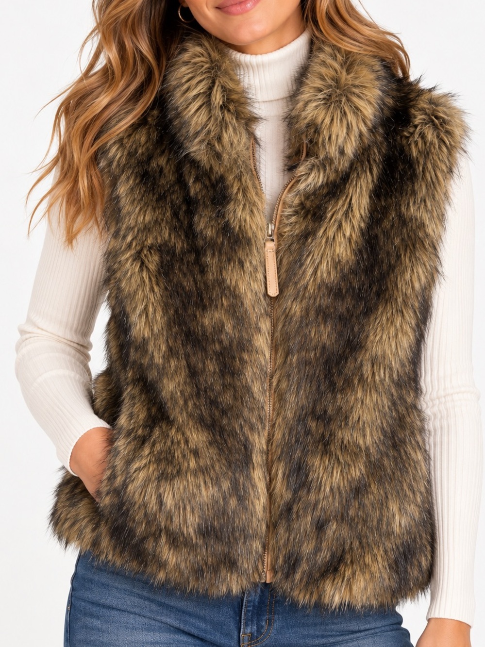 Obermeyer 1947 Vixen Faux Fur Vest Brown Women’s M